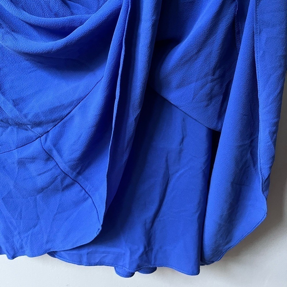 Bar III Cobalt Blue Ruffle Sleeve Shift Dress Womens 10 Cocktail Career NWT - Picture 8 of 14